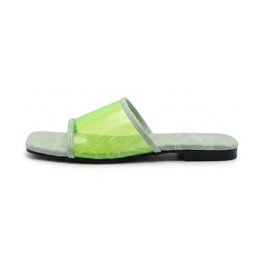 Vela Slippers in Lime Green