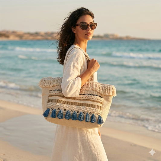 Azure Tassel Tote