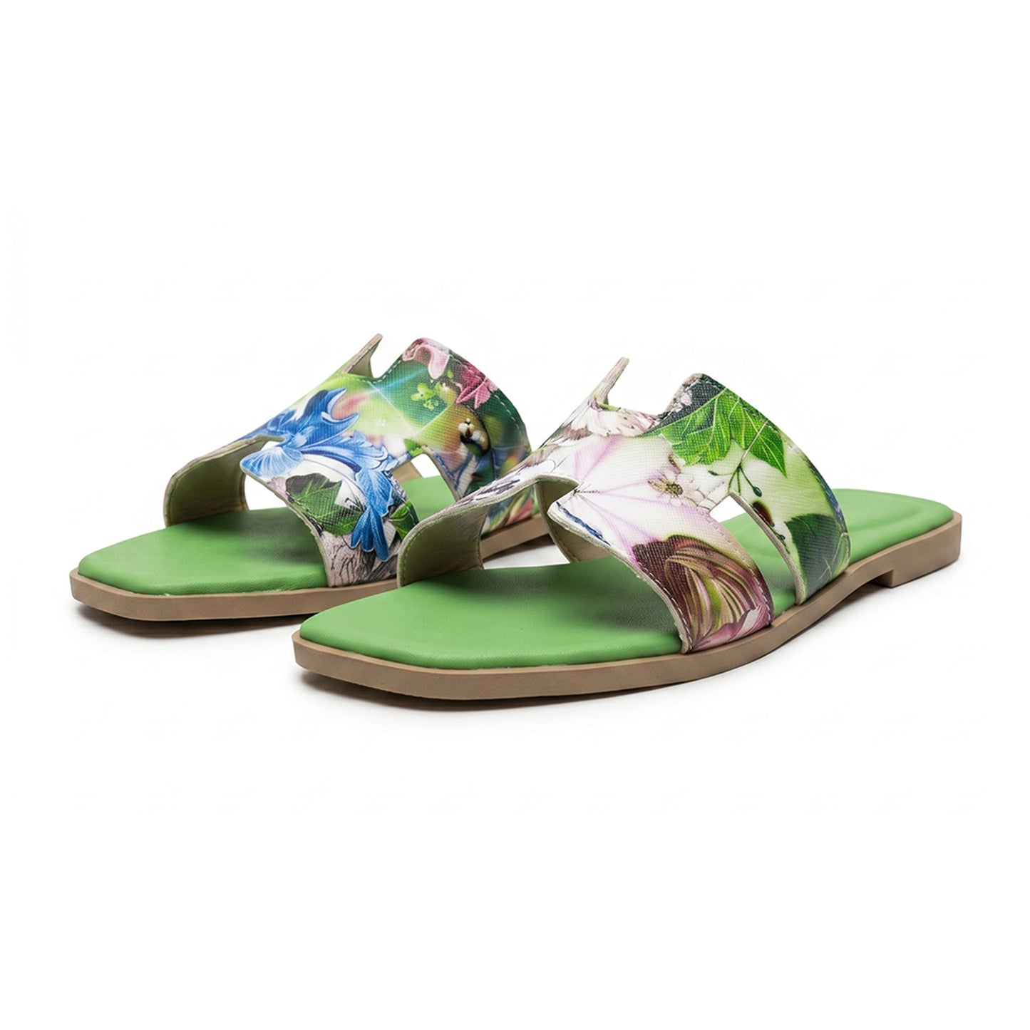 Terra Slides in Floral Green