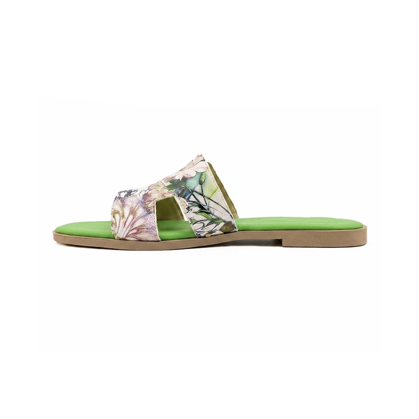 Terra Slides in Floral Green