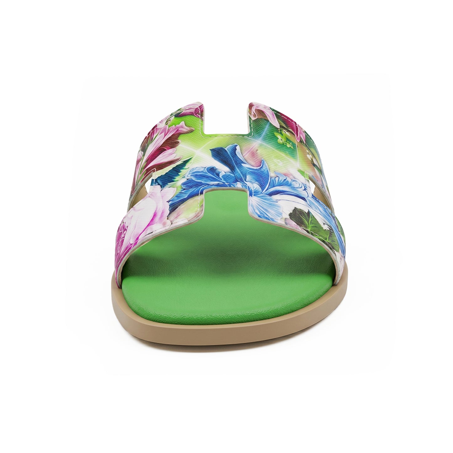 Terra Slides in Floral Green