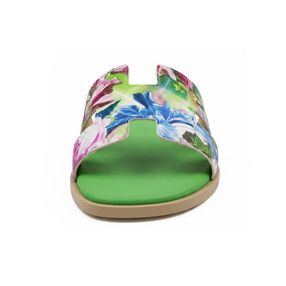 Terra Slides in Floral Green