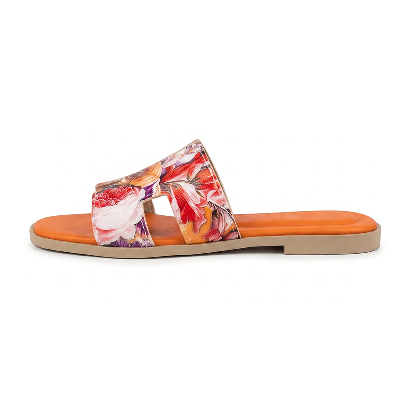 Terra Slides in Floral Orange