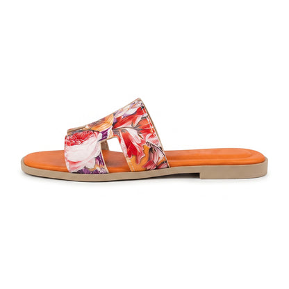 Terra Slides in Floral Orange