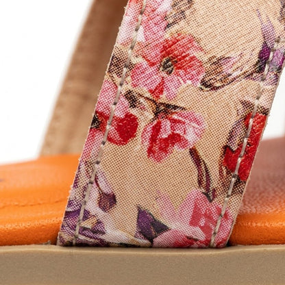 Terra Slides in Floral Orange