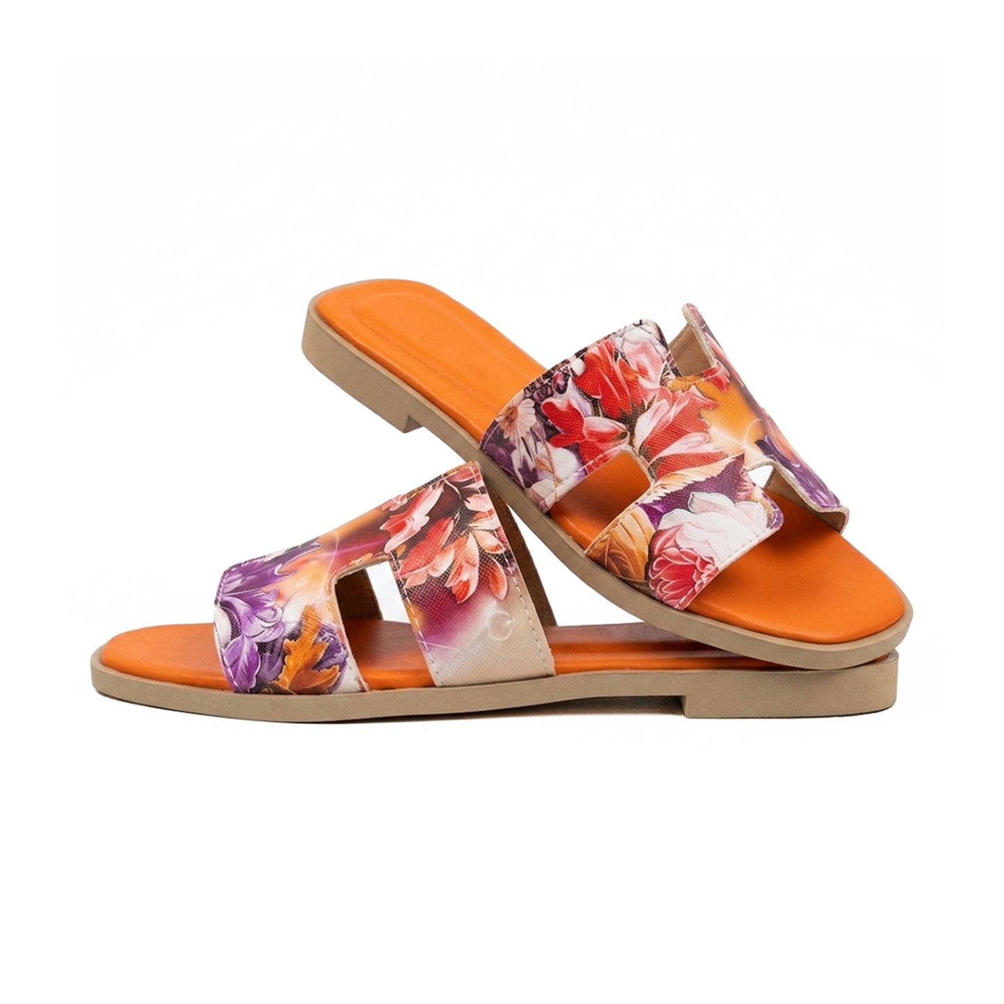 Terra Slides in Floral Orange