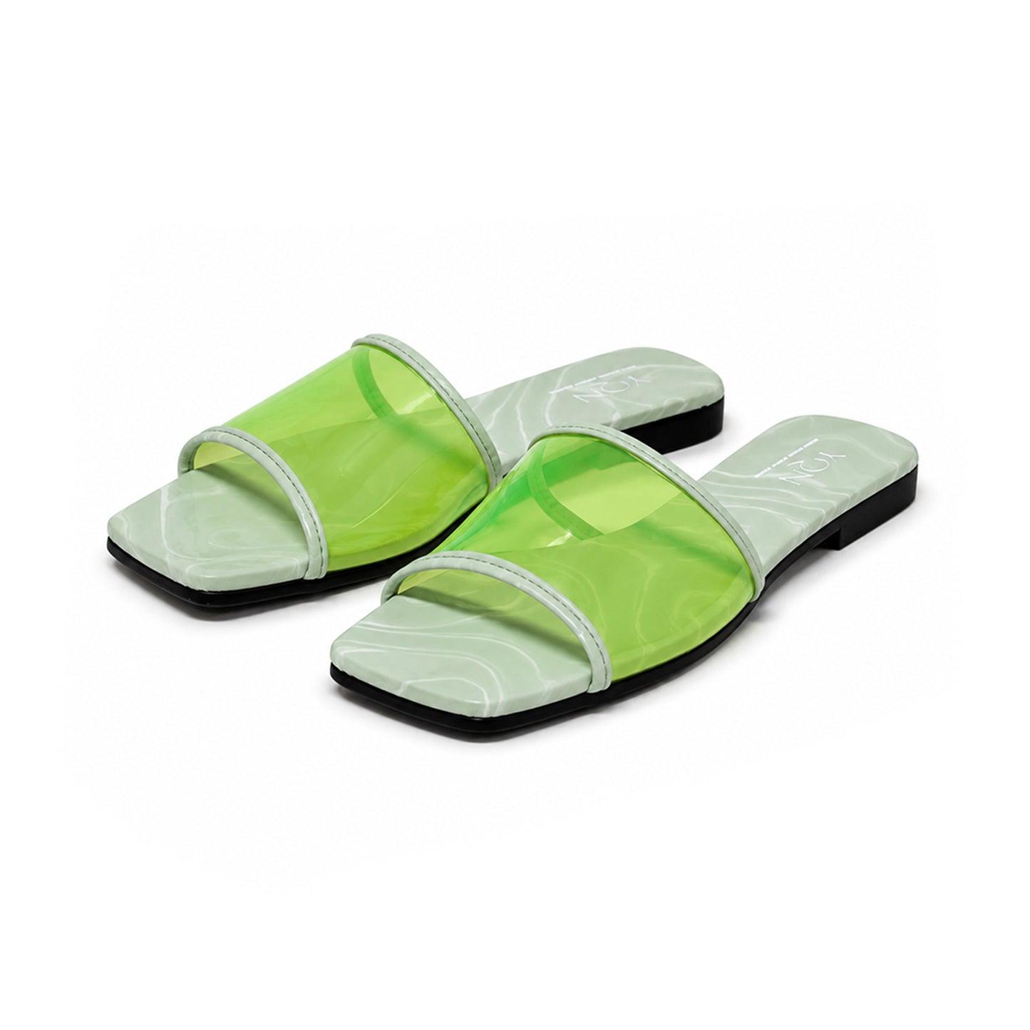 Vela Slippers in Lime Green