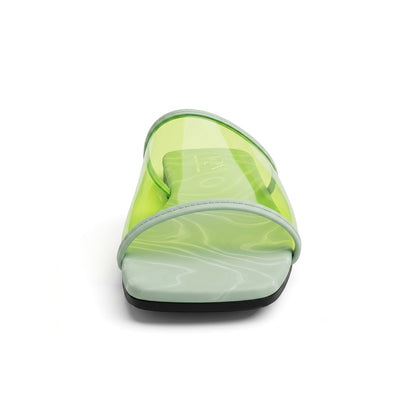 Vela Slippers in Lime Green
