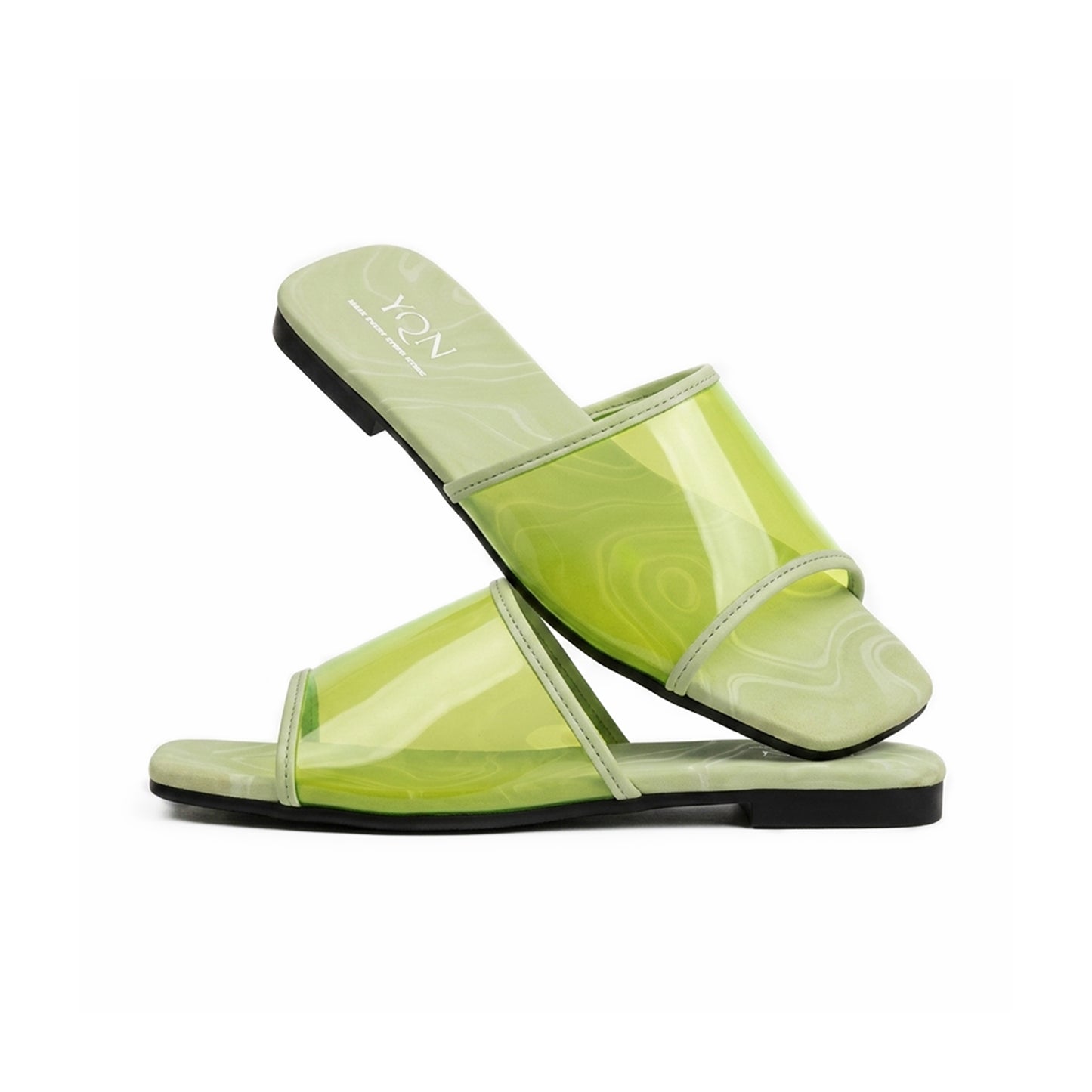 Vela Slippers in Lime Green
