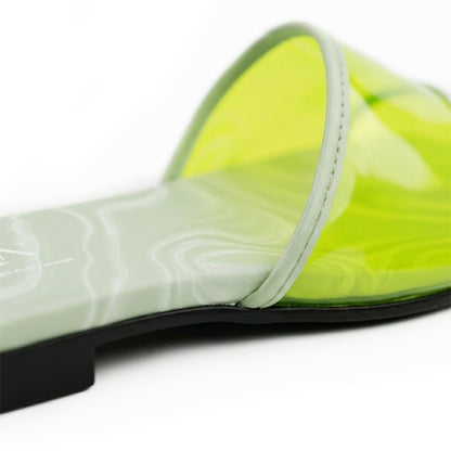 Vela Slippers in Lime Green