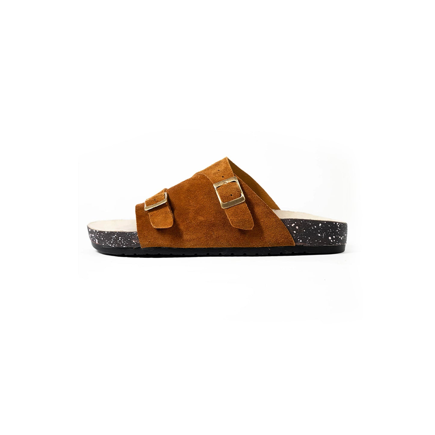 Soft Step - Double-Strap Suede Sandal - Havane