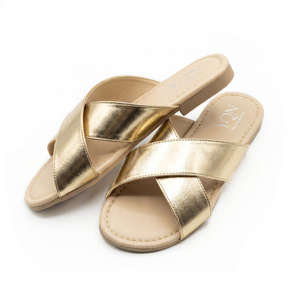 SunKissé Sandals in Gold